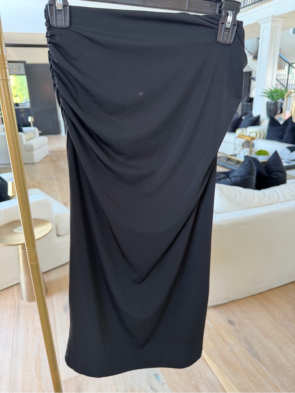 H&M Black Maxi Skirt with Side Ruching